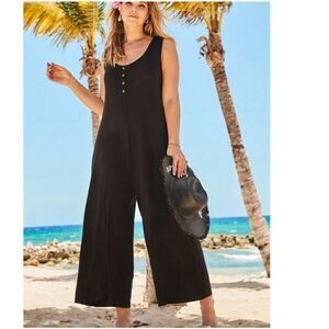 SWIMSUITS FOR ALL Isla Jumpsuit Coverup Black Size 18/20 NWOT F174